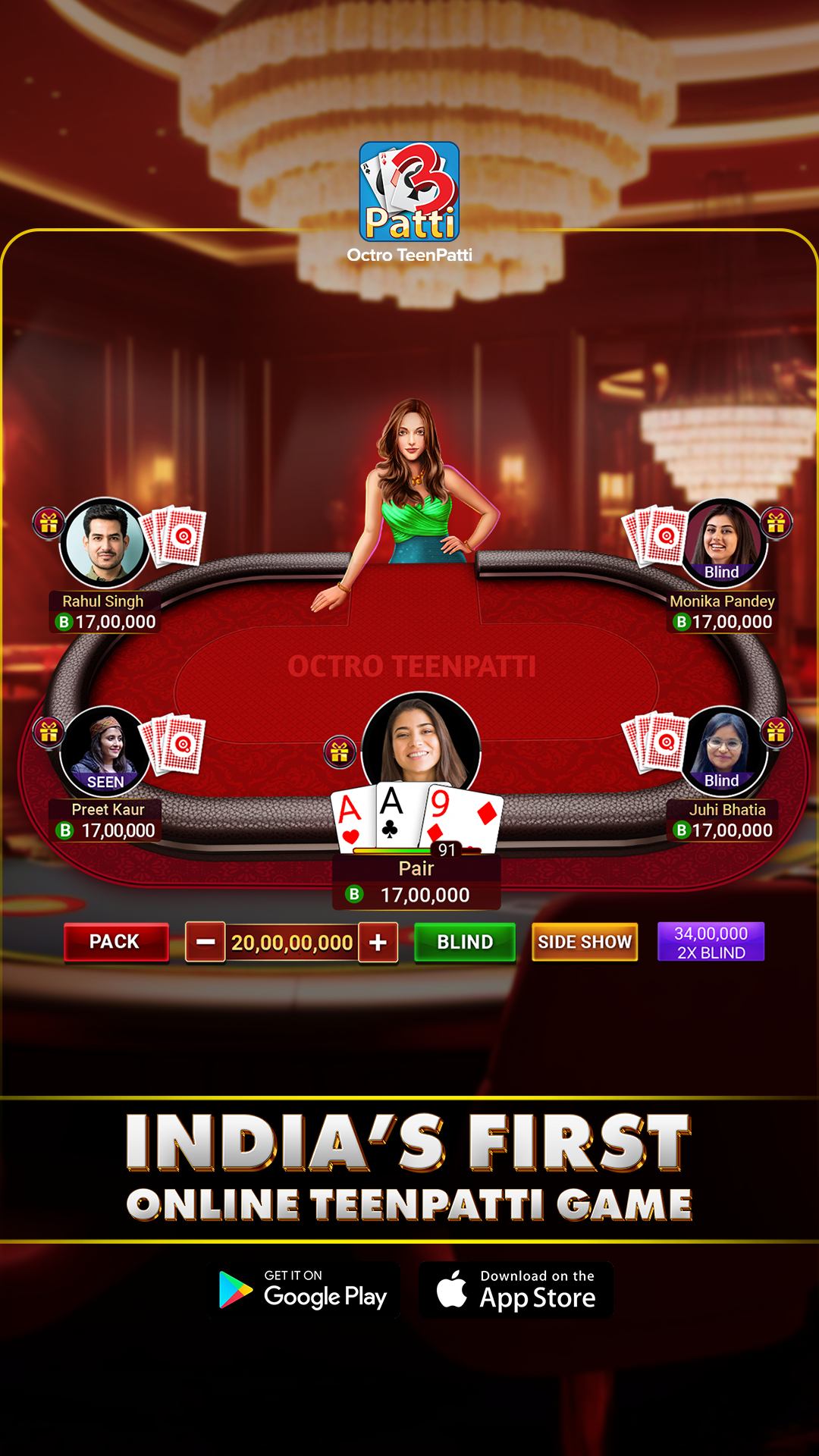 Teen Patti Octro 3 Patti Rummy advertising creative