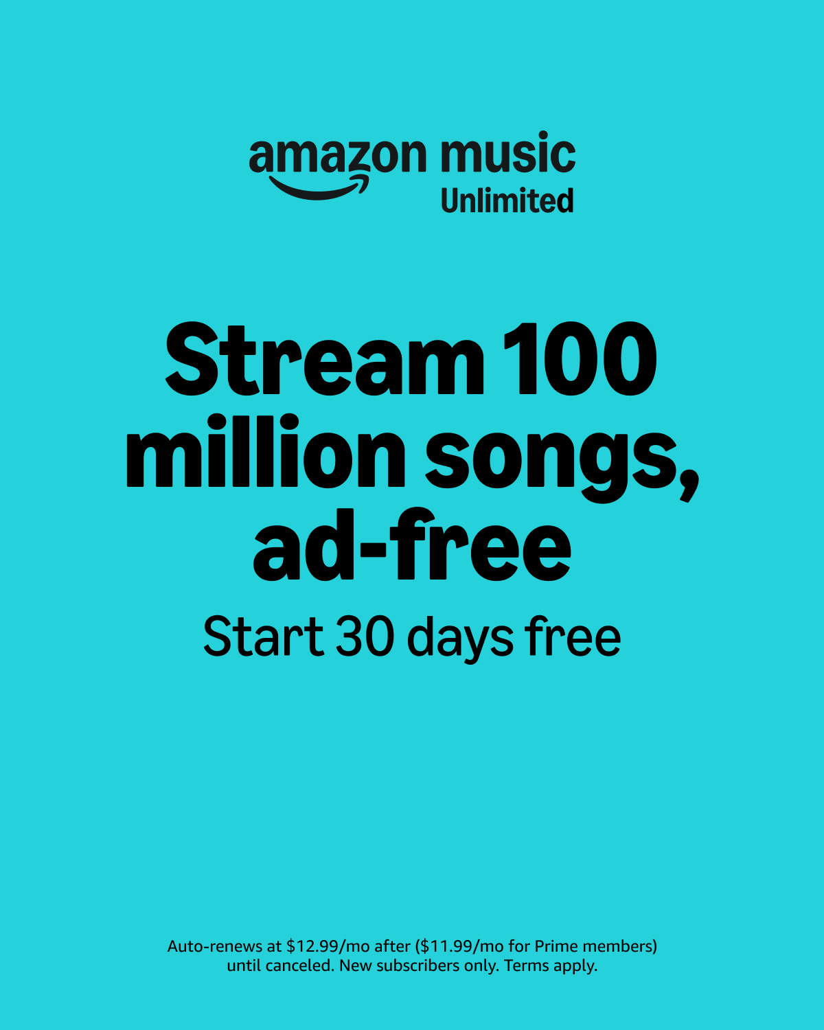 Amazon Music: Songs & Podcasts advertising creative