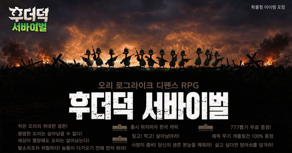 후더덕 서바이벌 广告素材