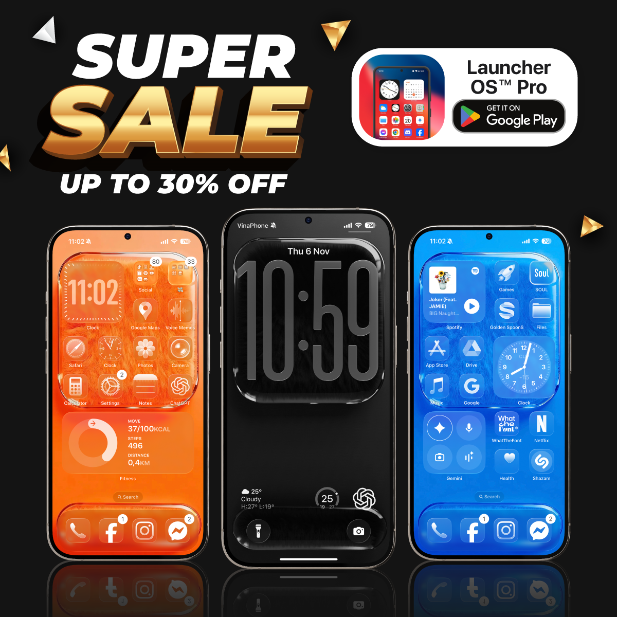 Launcher OS™ Pro 广告素材