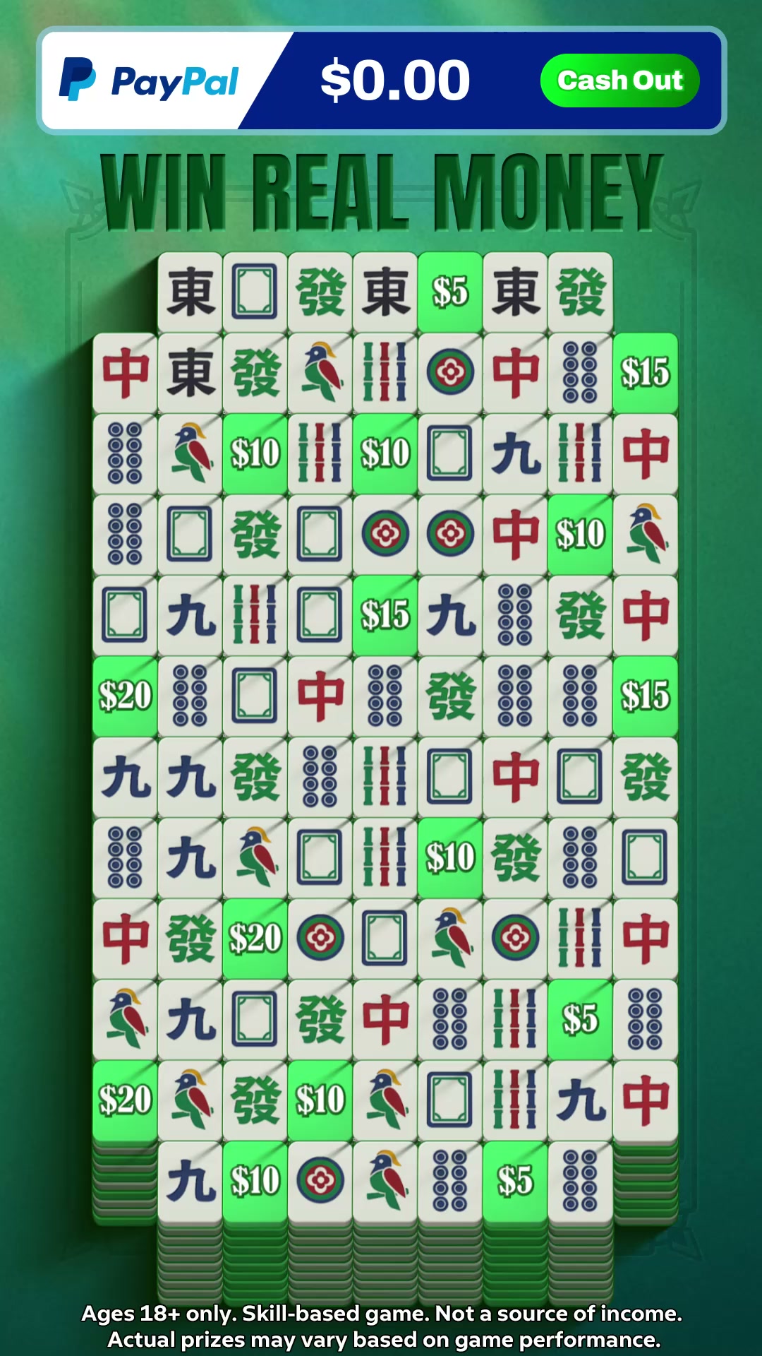 Mahjong Rumble: Win Real Cash advertising creative