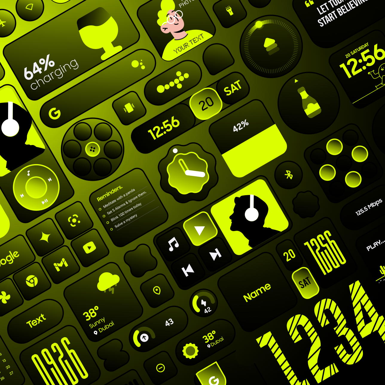 Glass Widgets : Neon advertising creative