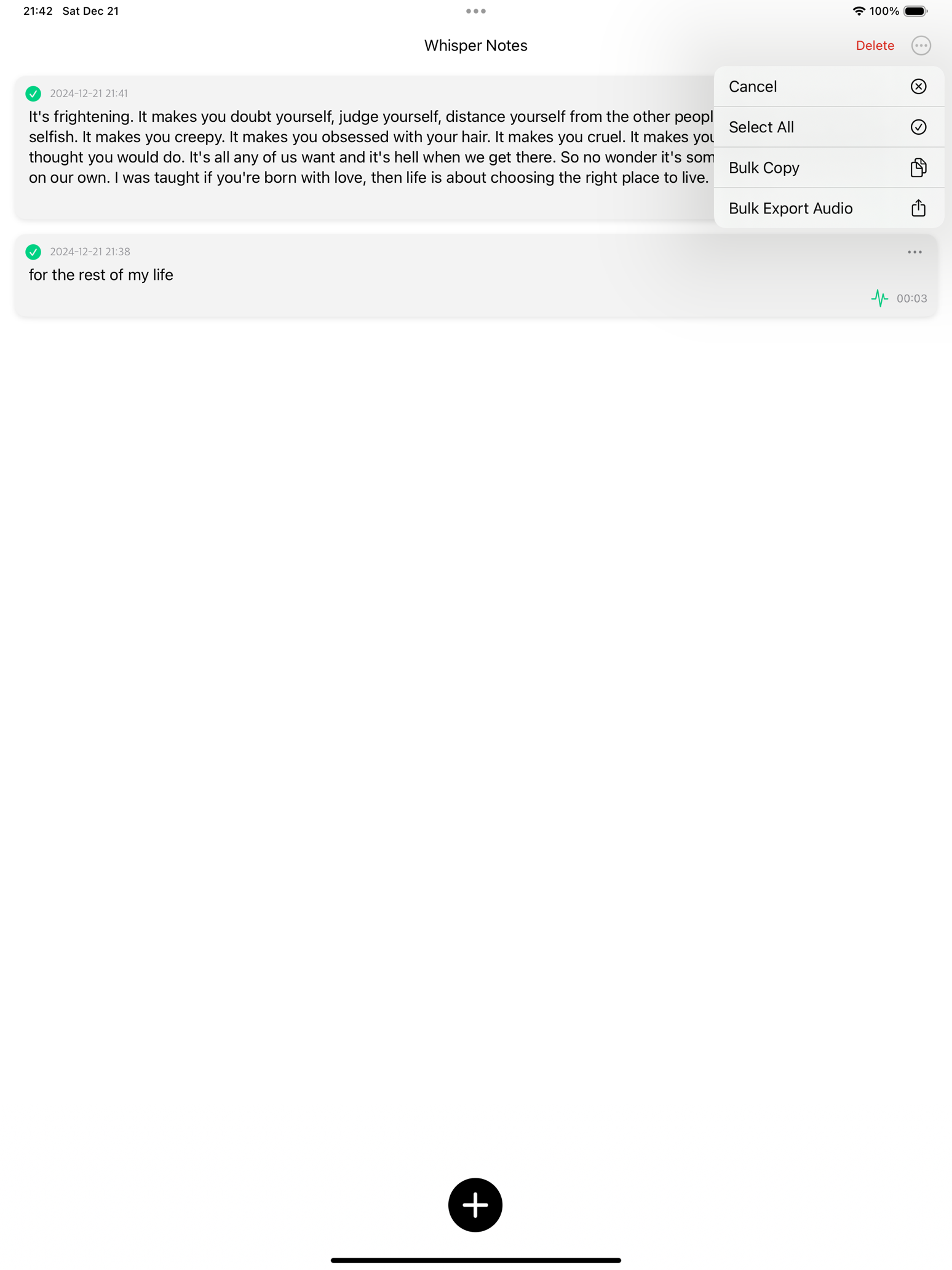 Whisper Notes - Speech to Text advertising creative 1