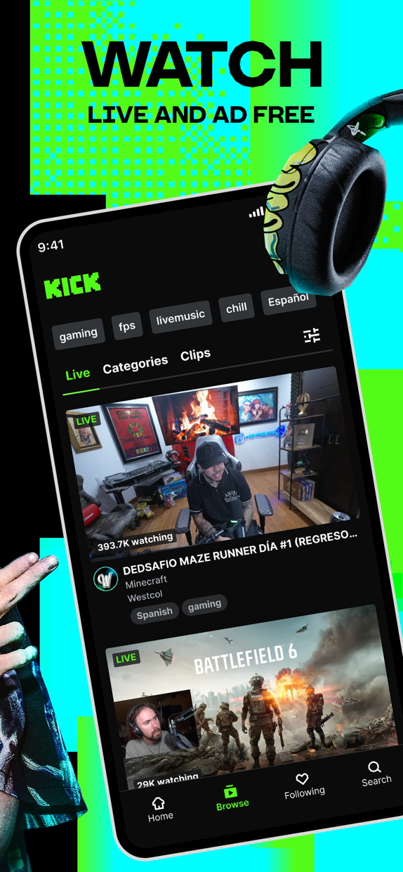 KICK - Live Streaming advertising creative 1