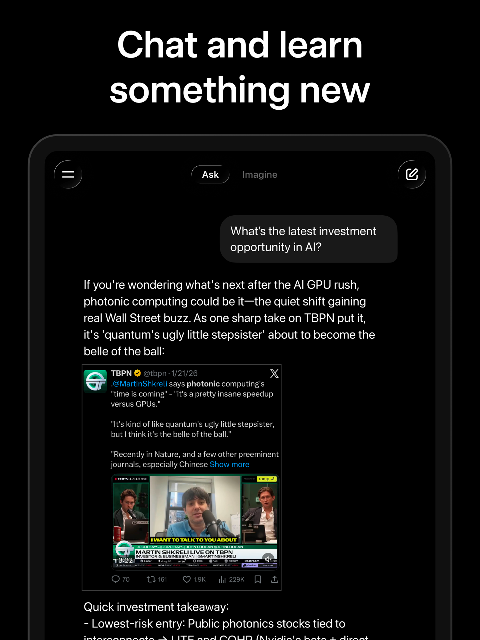 Grok - AI Chat & Video advertising creative 2