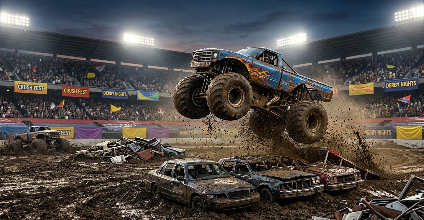 Truck Stunts Monster Driving ad creative