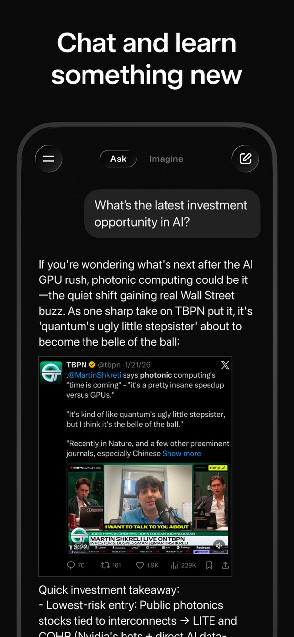 Grok - AI Chat & Video advertising creative 2