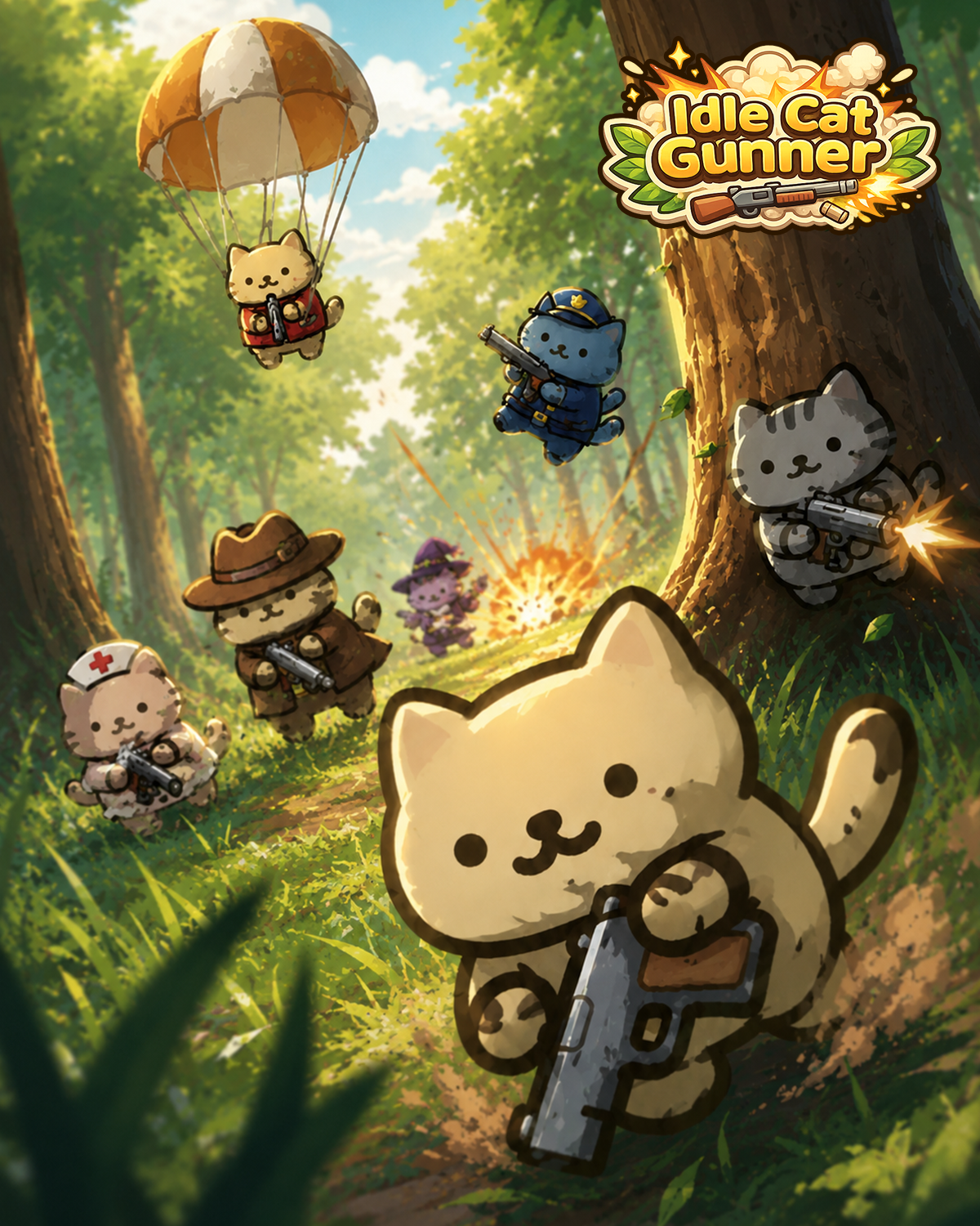 Idle Cat Gunner: Shooter RPG advertising creative