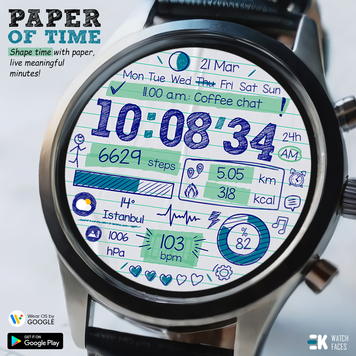 Paper of Time - Watch Face 广告素材