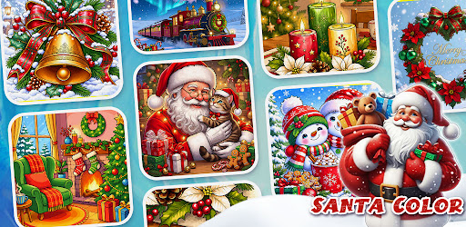 Santa Color By Number Games 广告创意