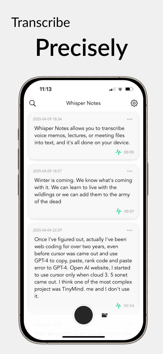 Whisper Notes - Speech to Text advertising creative 1