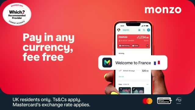 Monzo Bank - Mobile Banking advertising creative
