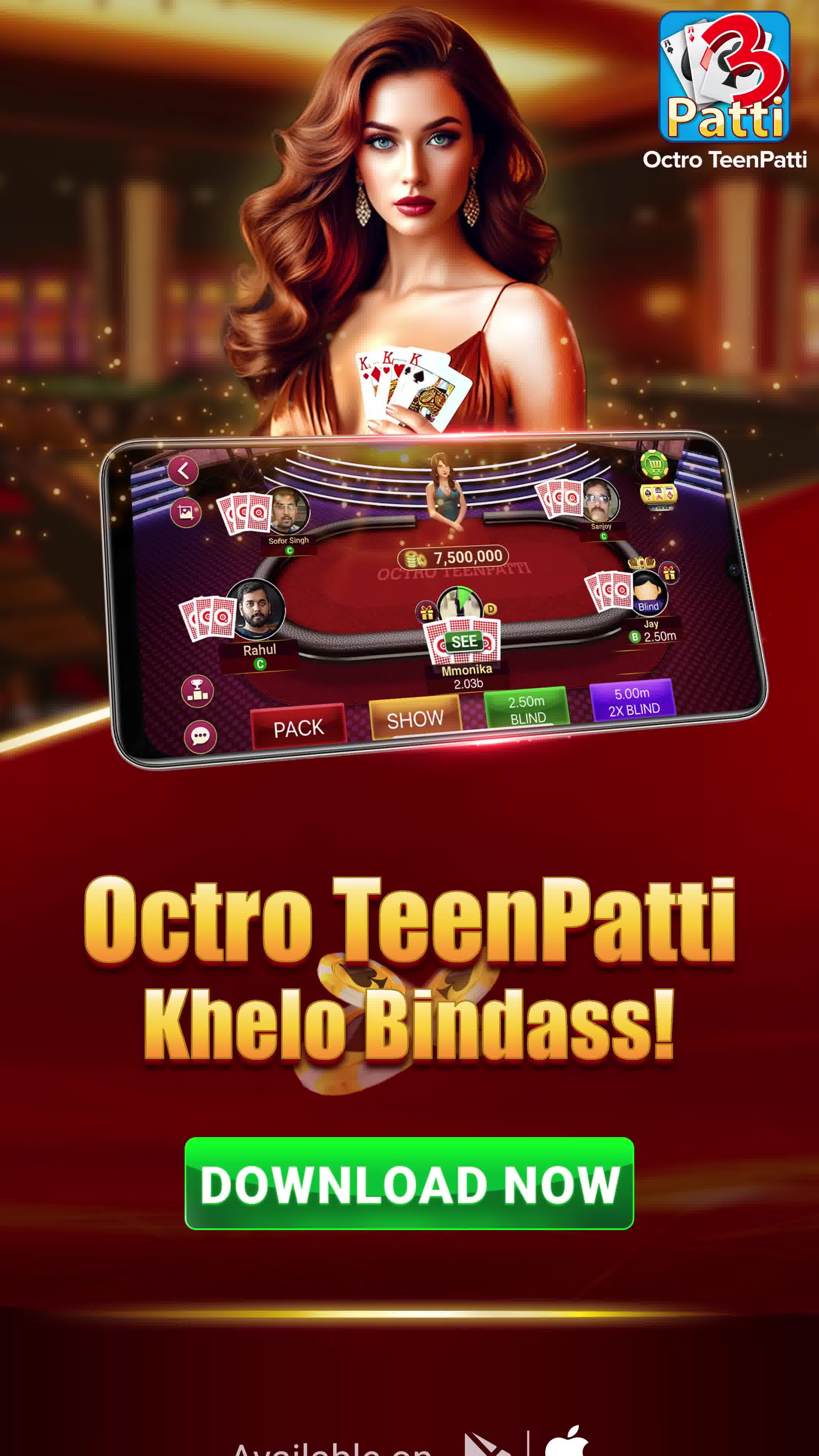 Teen Patti Octro Poker & Rummy advertising creative