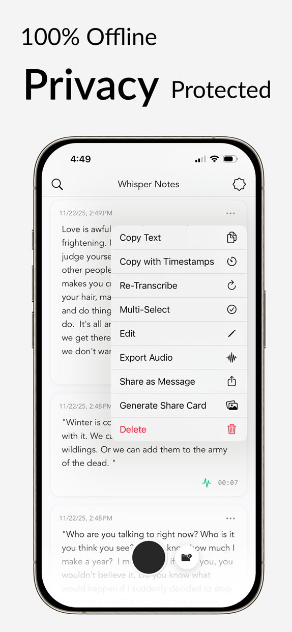 Whisper Notes - Speech to Text advertising creative 2