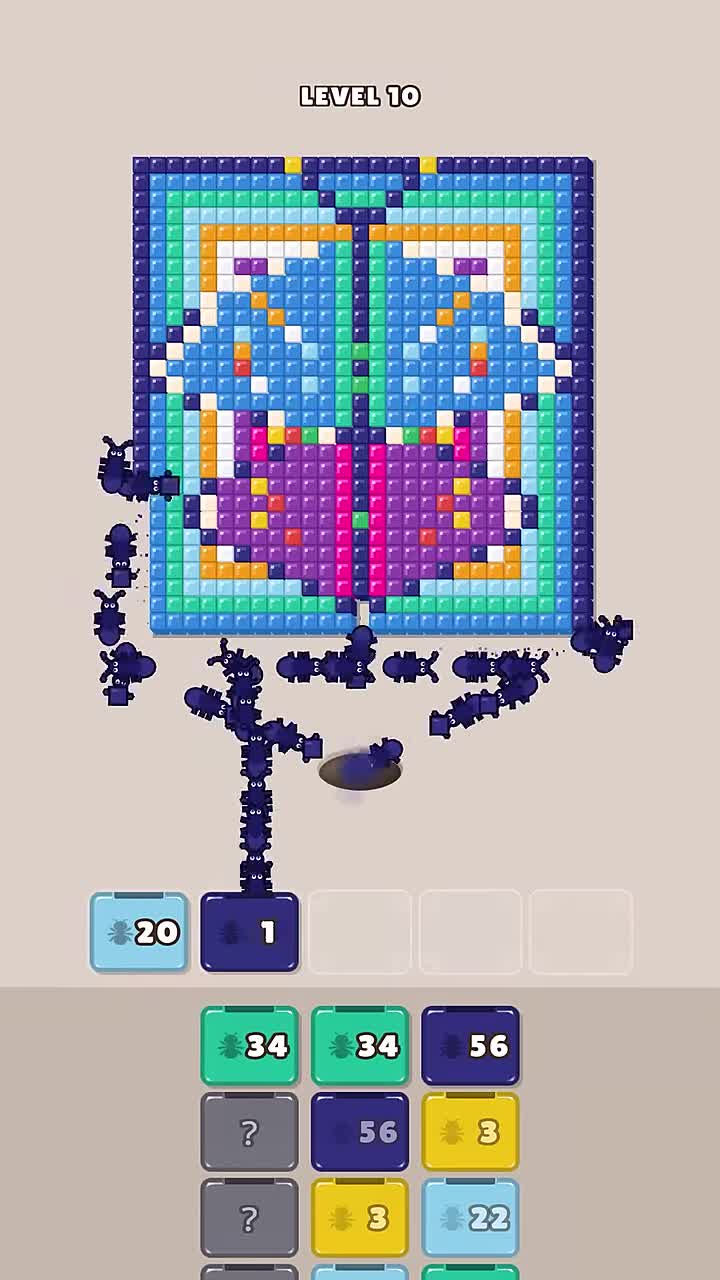 Ants Flow: Pixel Color Puzzle! ad creative