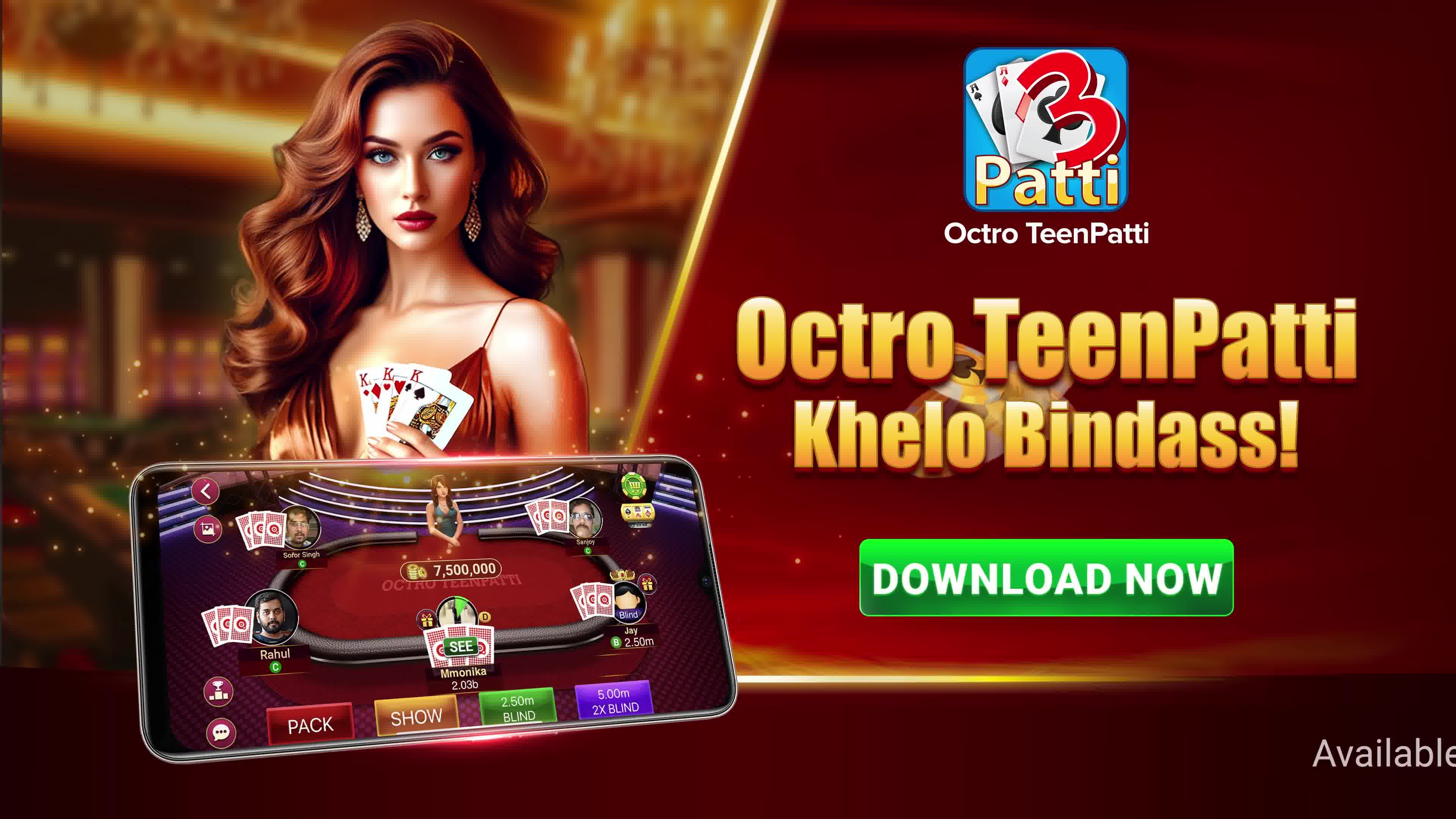 Teen Patti Octro Poker & Rummy advertising creative