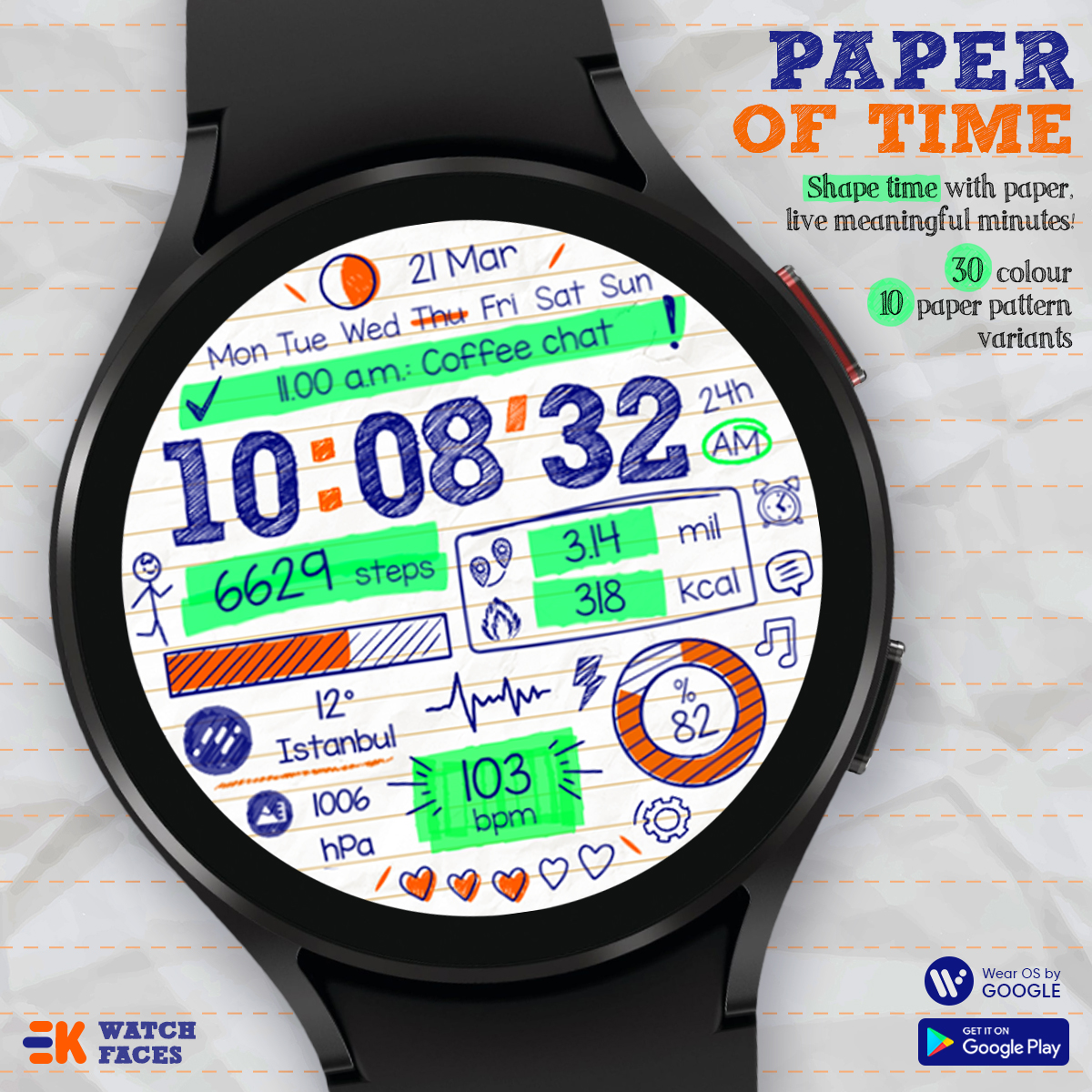 Paper of Time - Watch Face 广告素材