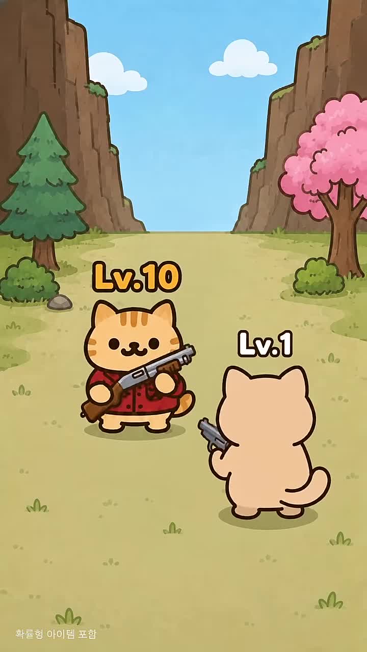 Idle Cat Gunner: Shooter RPG advertising creative
