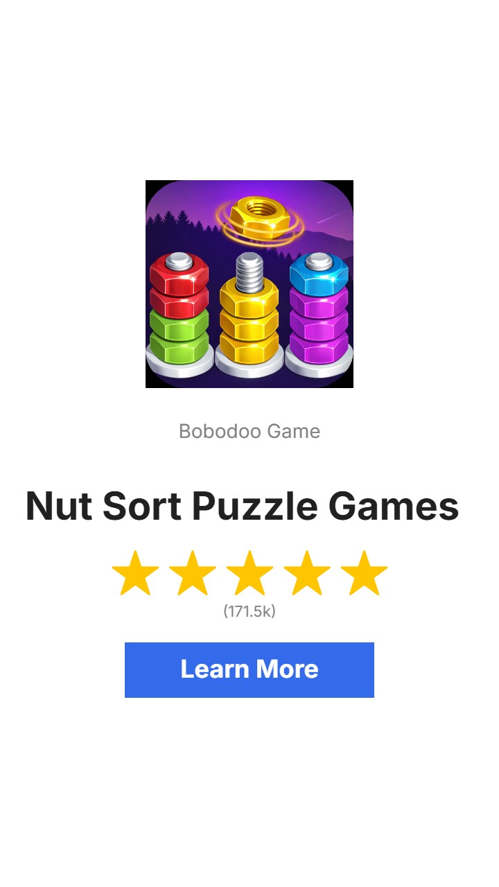 Nut Sort Puzzle Games ad creative