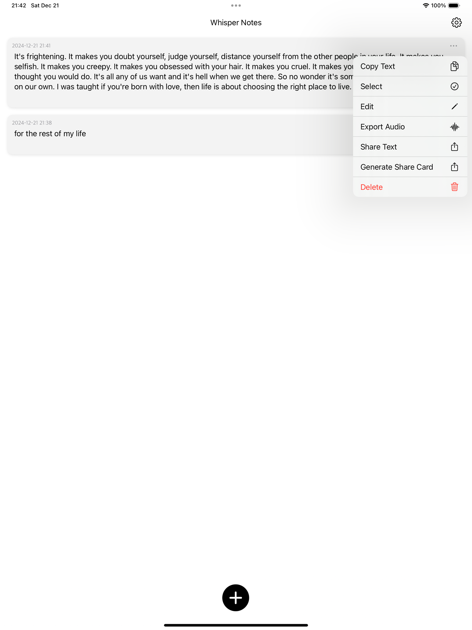 Whisper Notes - Speech to Text advertising creative 2