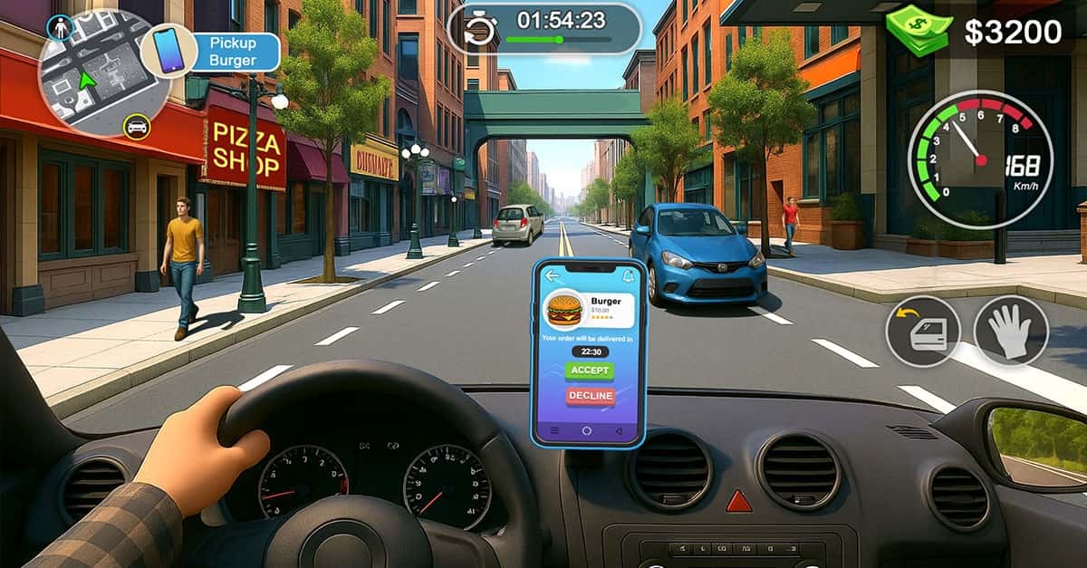 Urban Food Delivery Game advertising creative