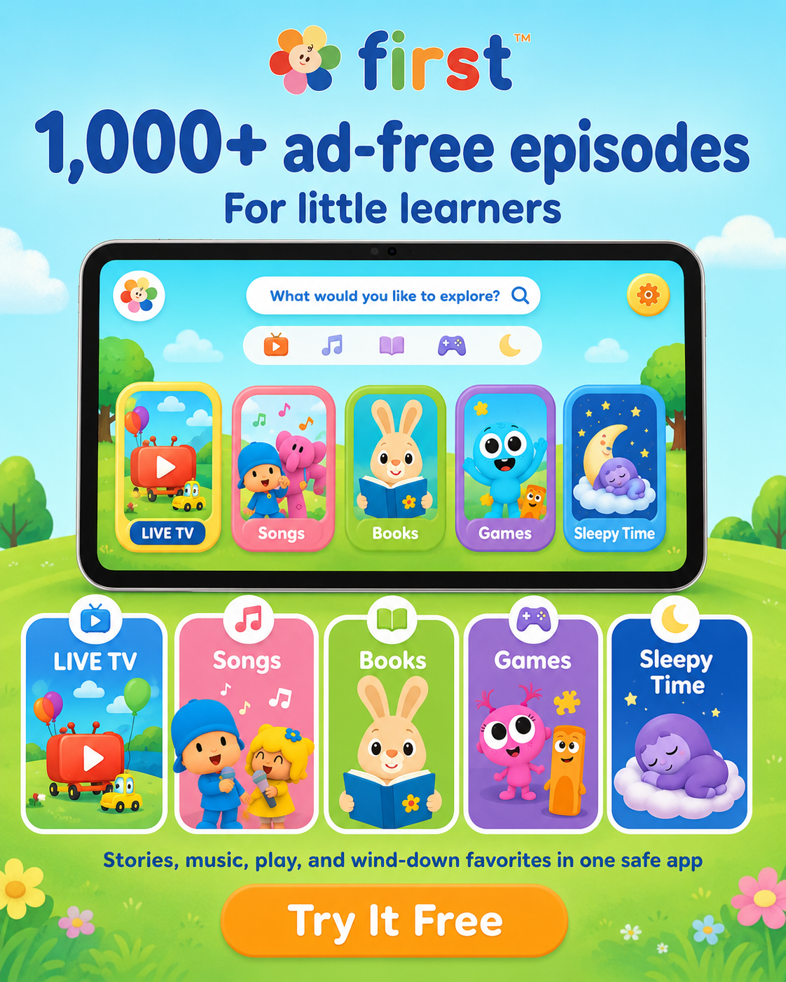 First | Fun Learning for Kids 广告创意
