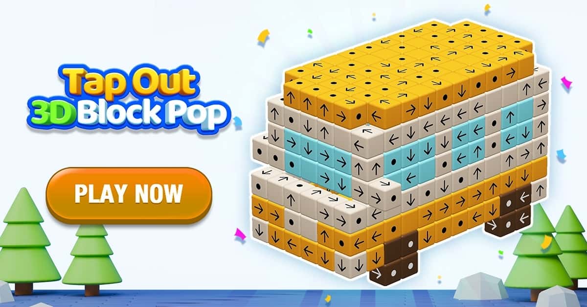 Tap Out - 3D Block Pop ad creative