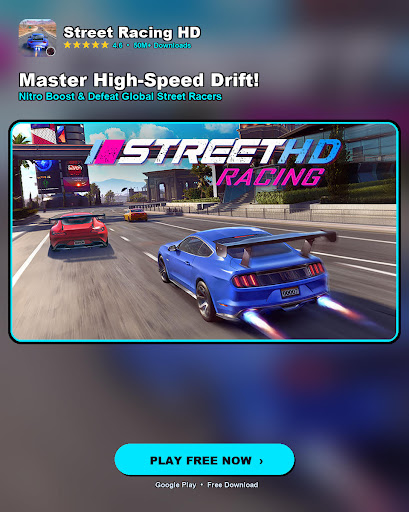 Street Racing HD advertising creative