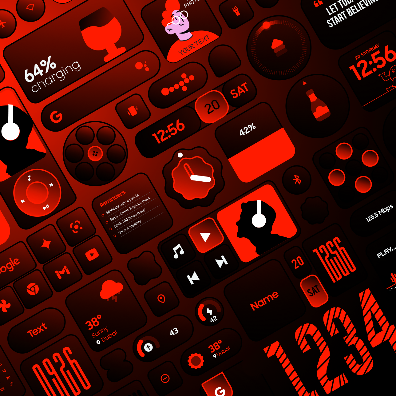 Glass Widgets : Neon advertising creative