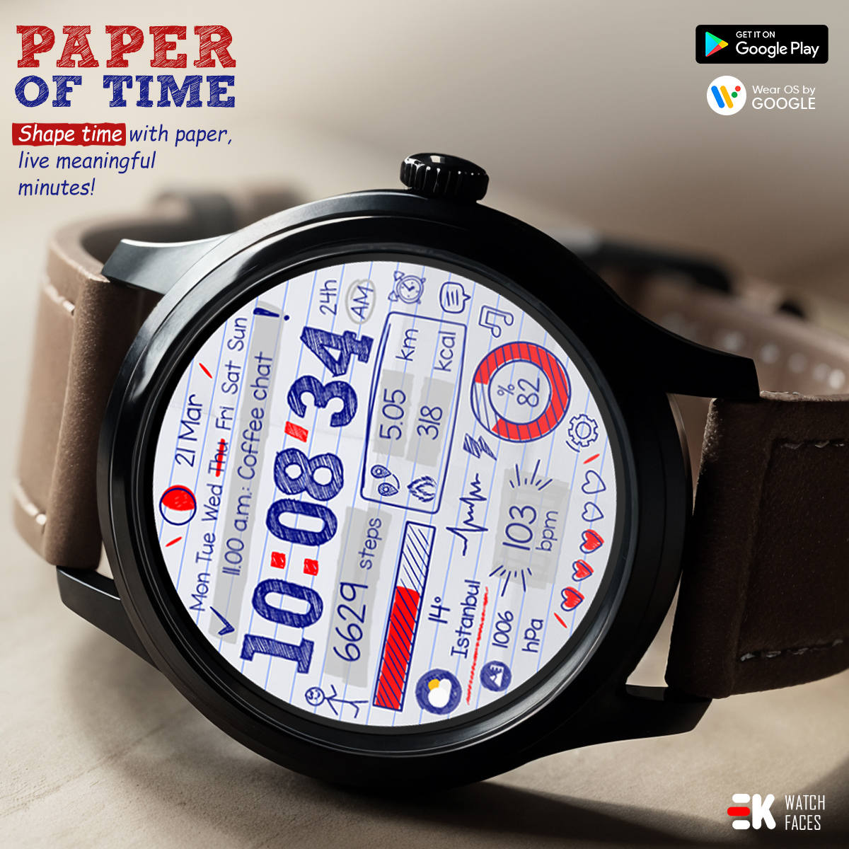 Paper of Time - Watch Face 广告素材