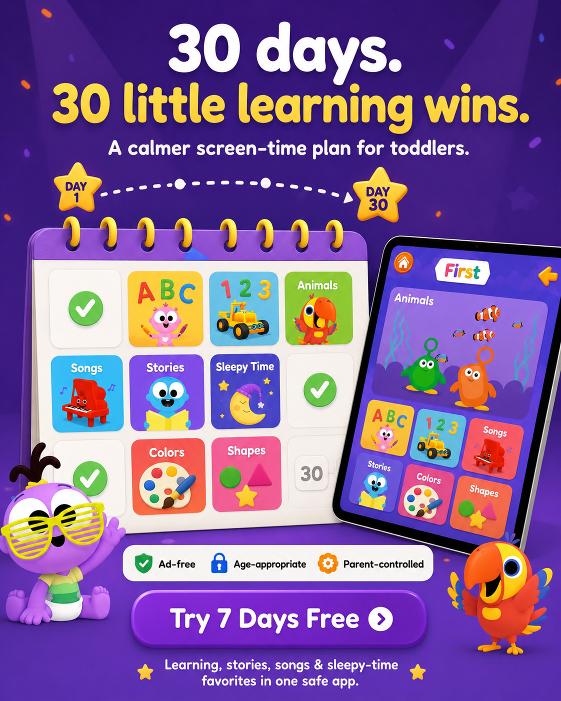 First | Fun Learning for Kids 广告创意