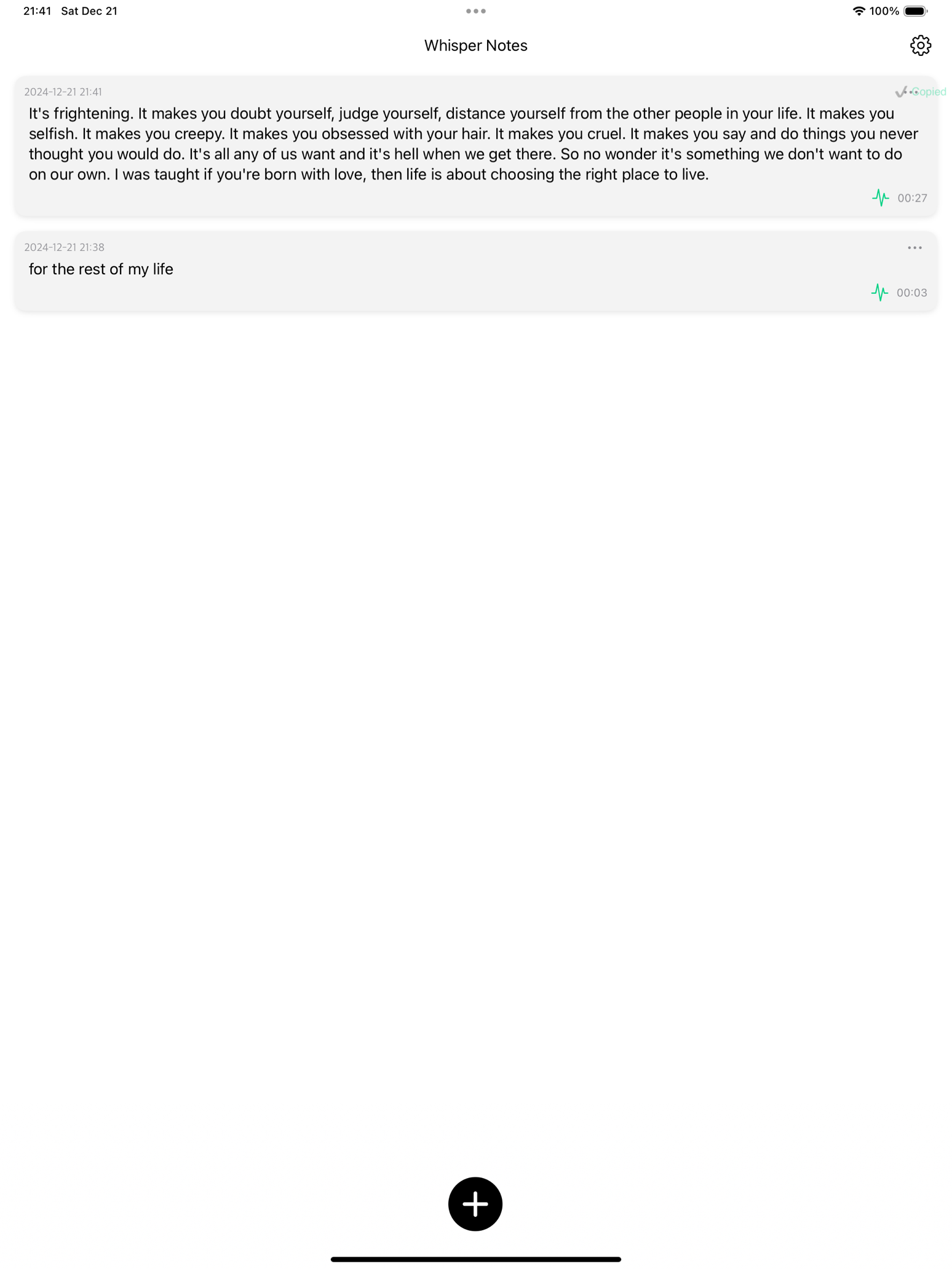 Whisper Notes - Speech to Text advertising creative 3